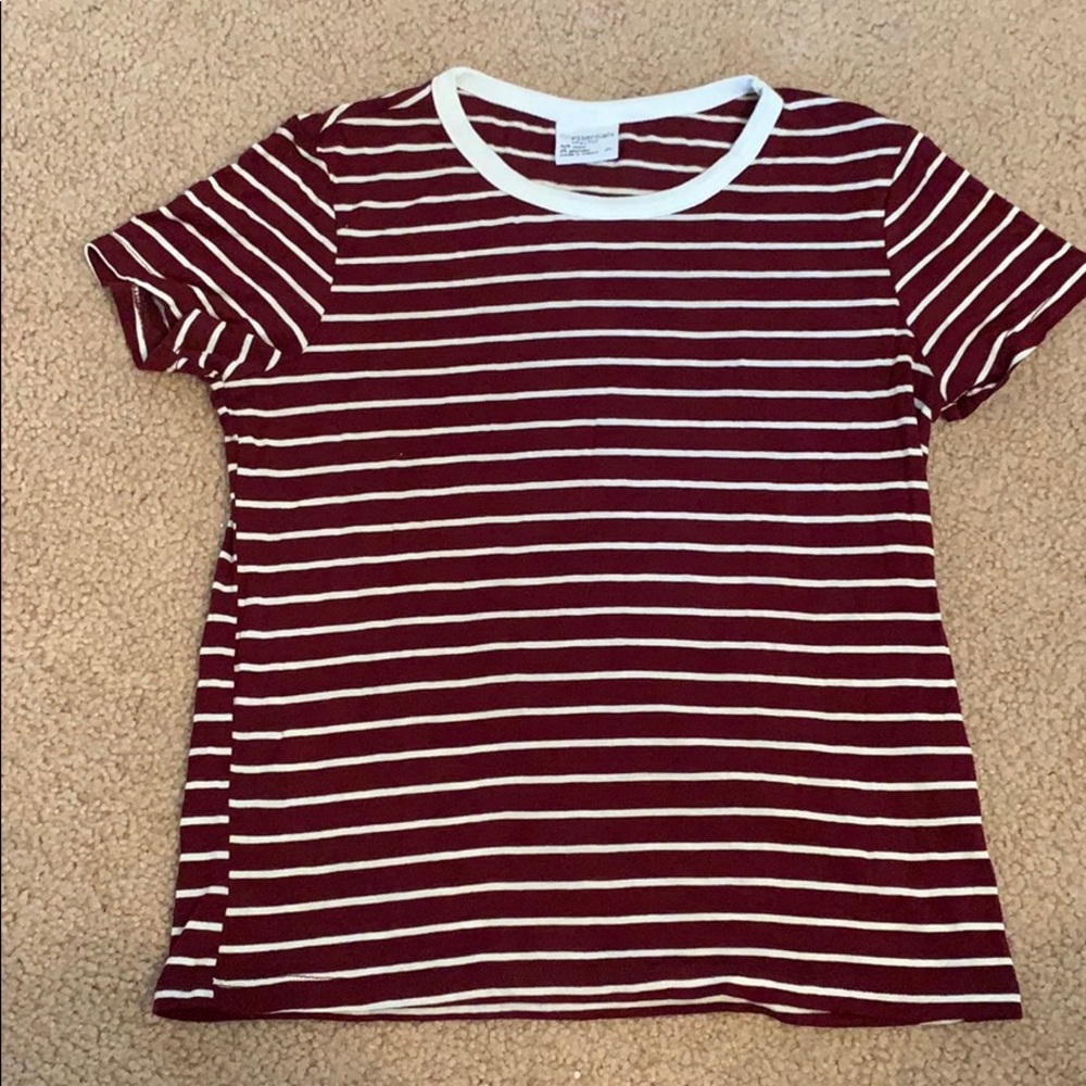 Slightly cropped, striped T-shirt